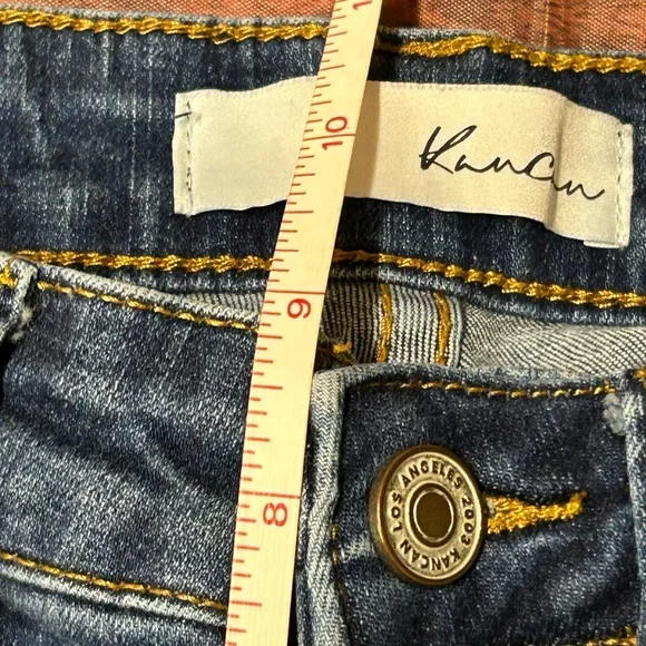 Kancan Skinny Jeans Women’s Size 5/26 Blue Distressed Chewed Hems KC5055D - Picture 7 of 8